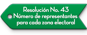 Resolución No. 43 Número de representantes para cada zona electoral